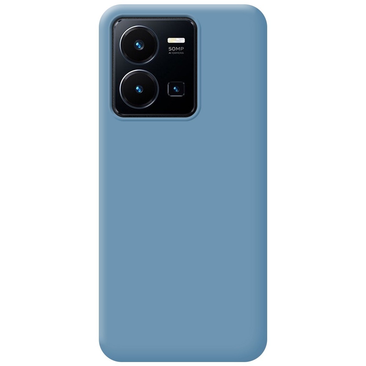 Funda Silicona Líquida Ultra Suave para Vivo Y35 / Y22s color Azul