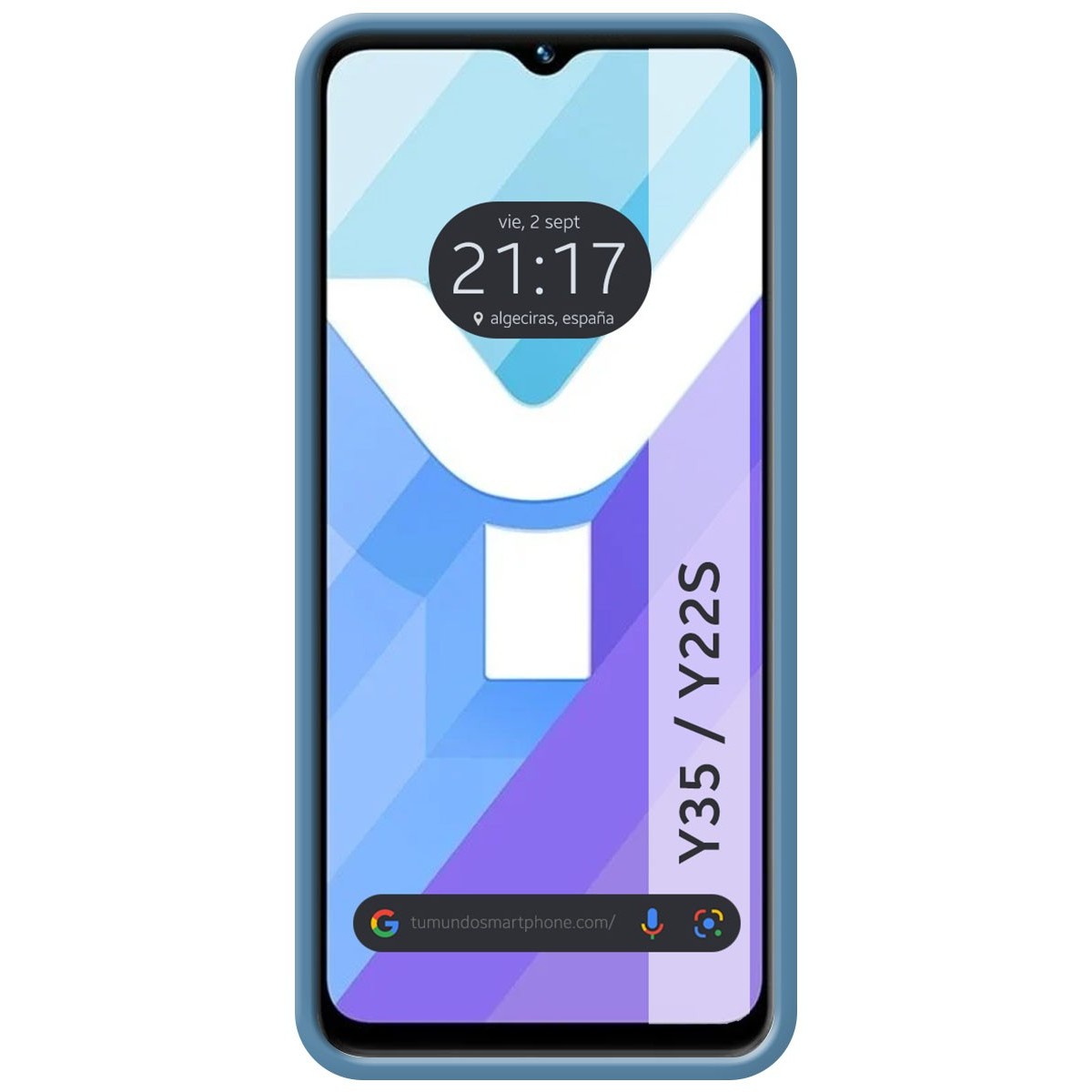 Funda Silicona Líquida Ultra Suave para Vivo Y35 / Y22s color Azul