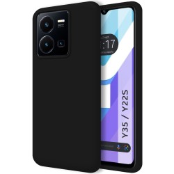 Funda Silicona Líquida Ultra Suave para Vivo Y35 / Y22s color Negra