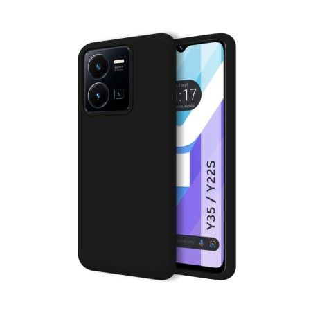 Funda Silicona Líquida Ultra Suave para Vivo Y35 / Y22s color Negra