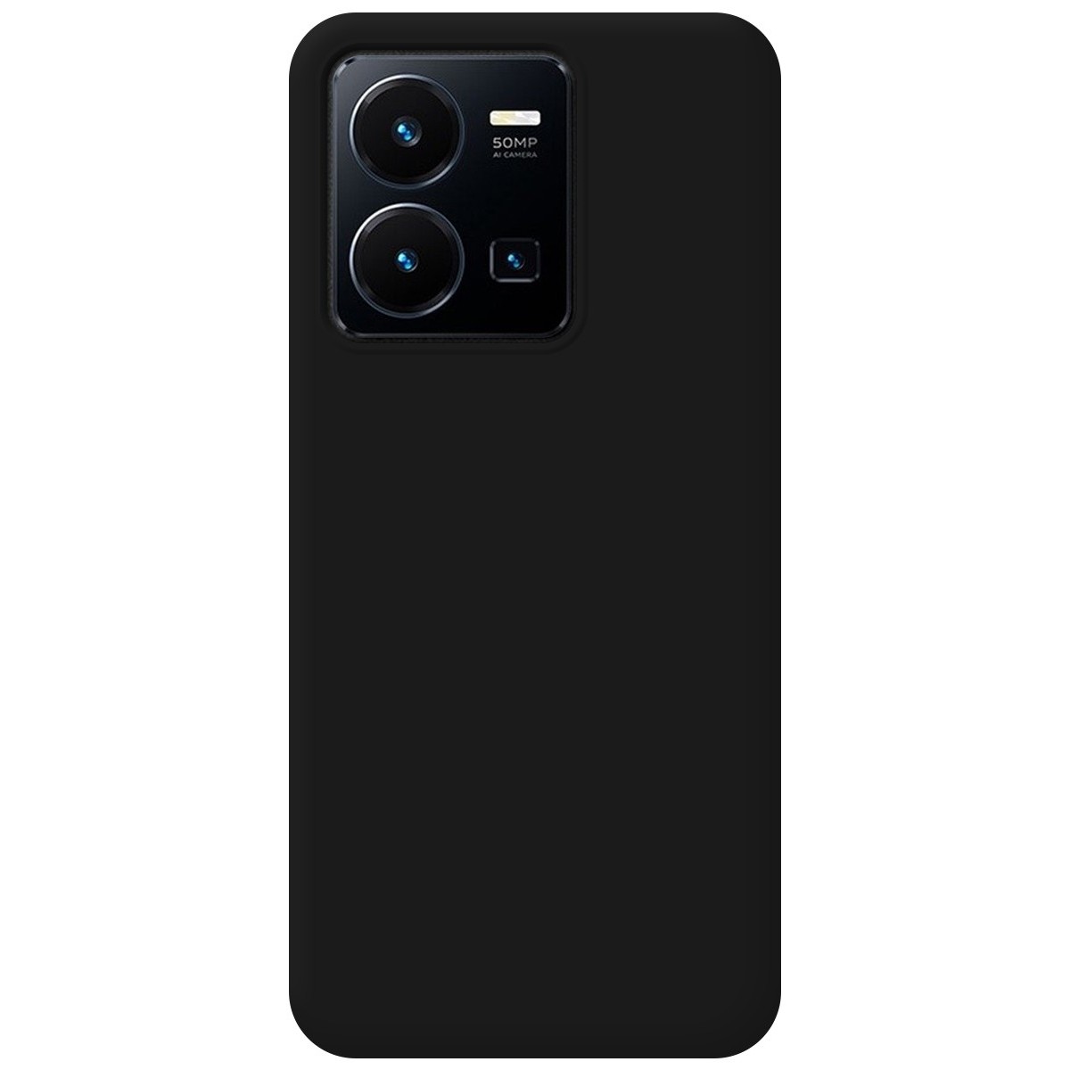 Funda Silicona Líquida Ultra Suave para Vivo Y35 / Y22s color Negra