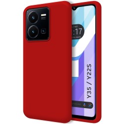 Funda Silicona Líquida Ultra Suave para Vivo Y35 / Y22s color Roja