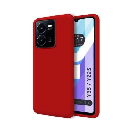 Funda Silicona Líquida Ultra Suave para Vivo Y35 / Y22s color Roja