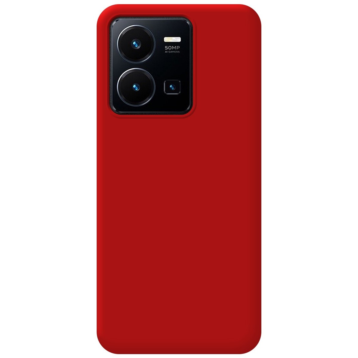 Funda Silicona Líquida Ultra Suave para Vivo Y35 / Y22s color Roja