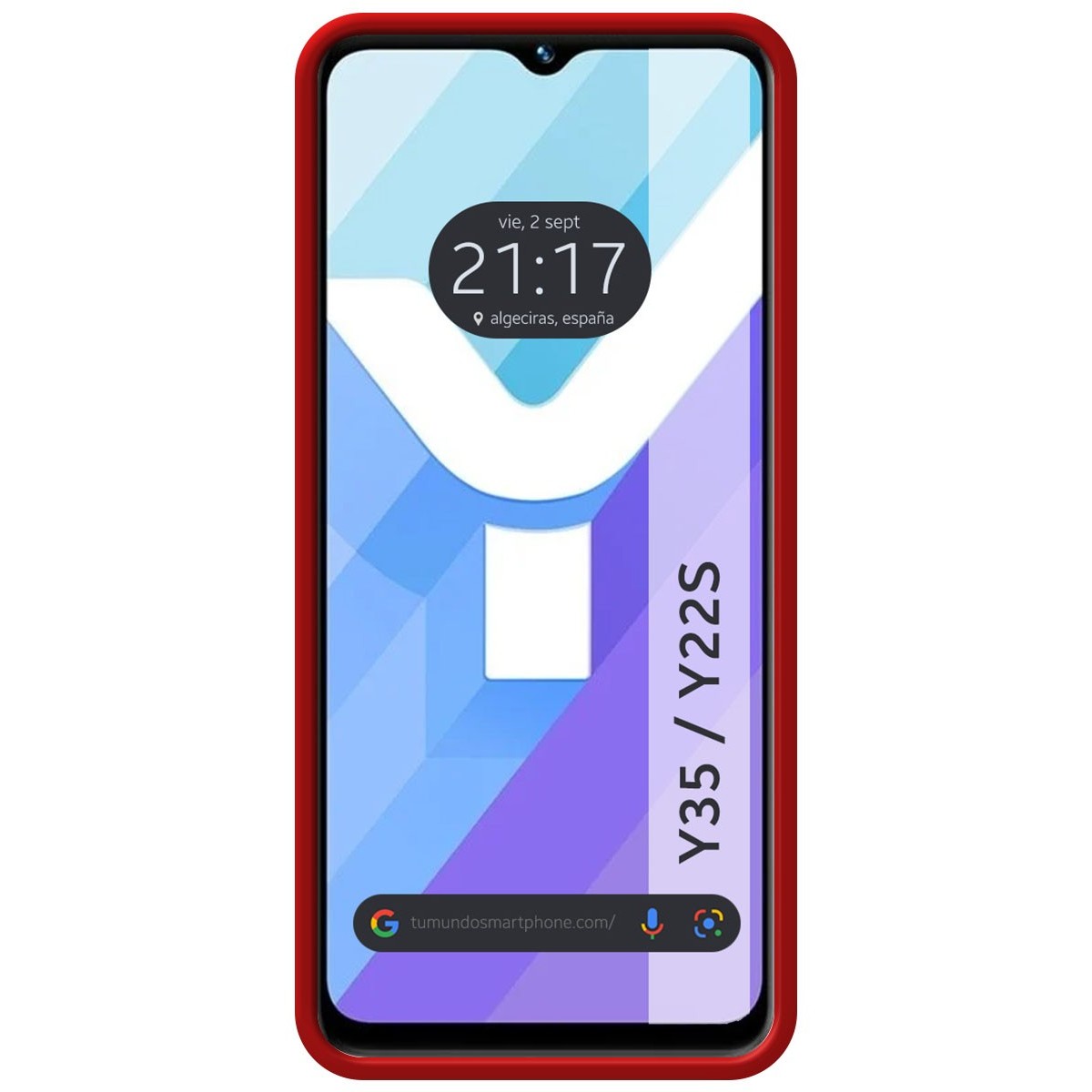 Funda Silicona Líquida Ultra Suave para Vivo Y35 / Y22s color Roja