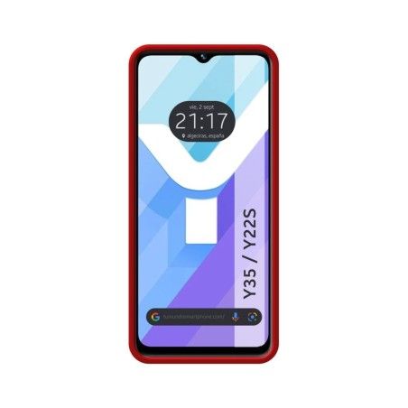 Funda Silicona Líquida Ultra Suave para Vivo Y35 / Y22s color Roja