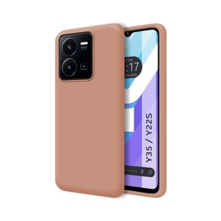 Funda Silicona Líquida Ultra Suave para Vivo Y35 / Y22s color Rosa