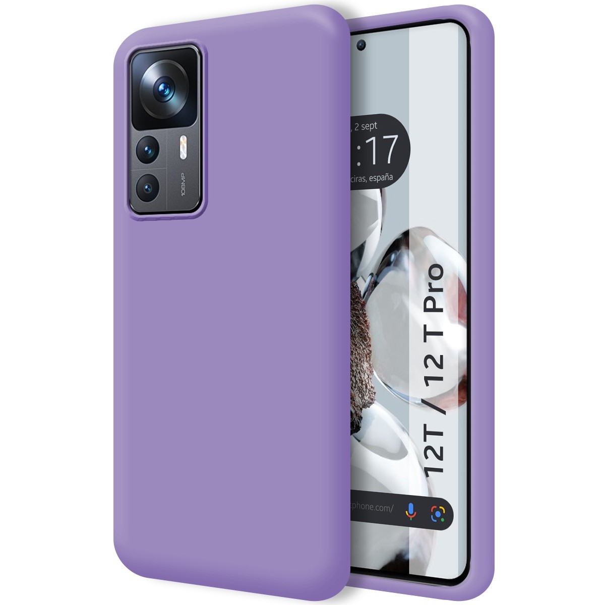 Funda Silicona Líquida Ultra Suave para Xiaomi 12T / 12T Pro 5G color Morada