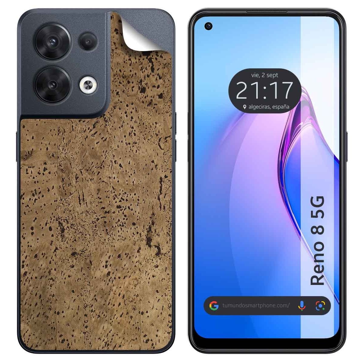Pegatina Vinilo Autoadhesiva Textura Corcho para Oppo Reno 8 5G
