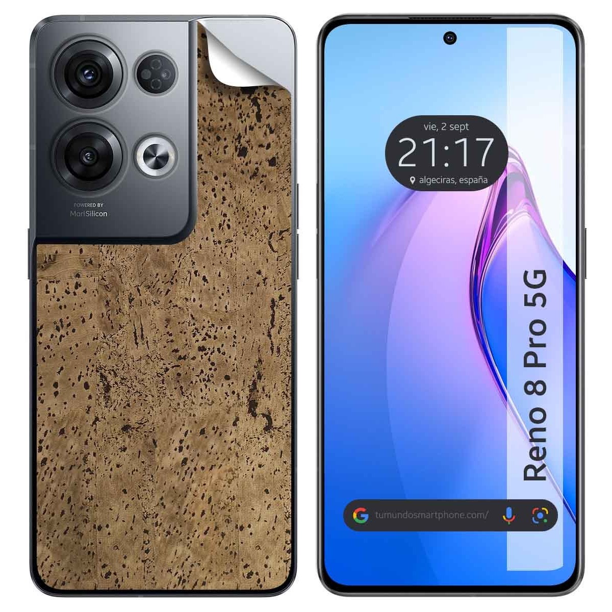 Pegatina Vinilo Autoadhesiva Textura Corcho para Oppo Reno 8 Pro 5G