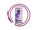 Funda Colgante Transparente para Oppo A77 5G con Cordon Rosa Fucsia