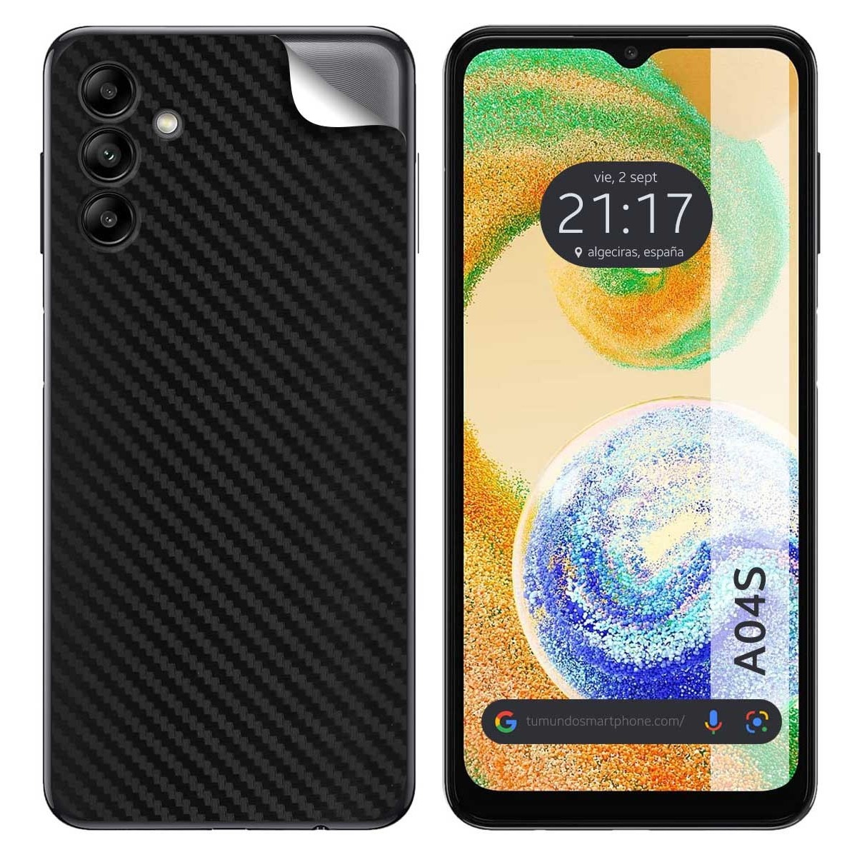 Pegatina Vinilo Autoadhesiva Textura Carbono para Samsung Galaxy A04s