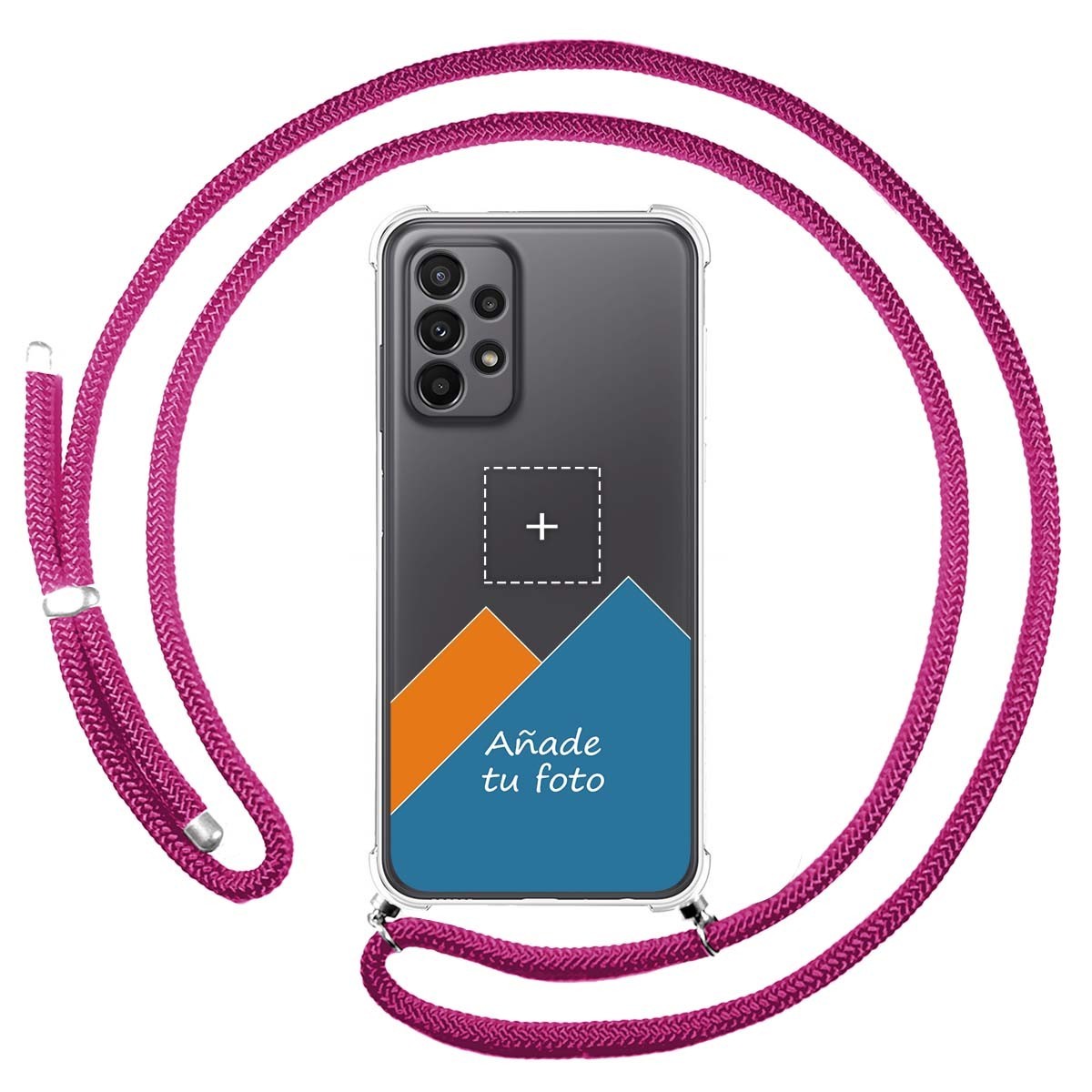 Personaliza tu Funda Colgante Transparente para Realme Narzo 50 5G con Cordon Rosa Fucsia Dibujo Personalizada