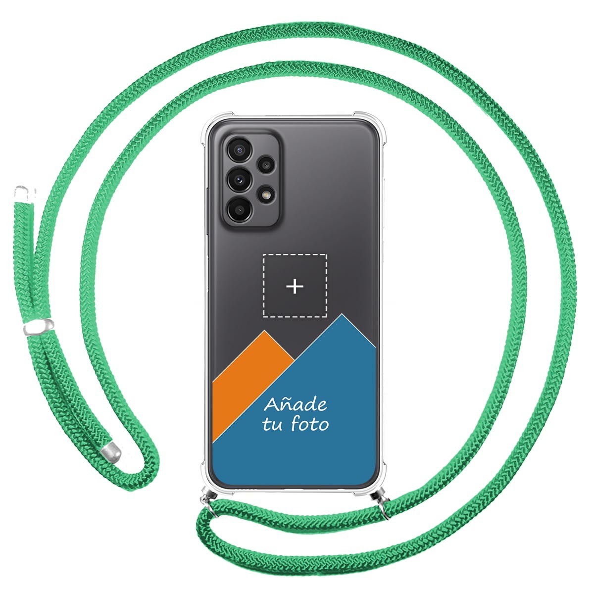 Personaliza tu Funda Colgante Transparente para Realme Narzo 50 5G con Cordon Verde Agua Dibujo Personalizada