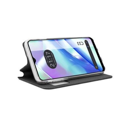 Funda Libro Soporte con Ventana para Realme C33 color Negra