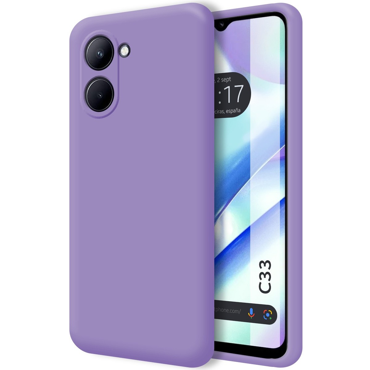 Funda Silicona Líquida Ultra Suave para Realme C33 color Morada