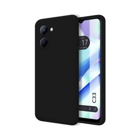 Funda Silicona Líquida Ultra Suave para Realme C33 color Negra