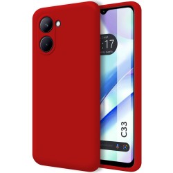 Funda Silicona Líquida Ultra Suave para Realme C33 color Roja