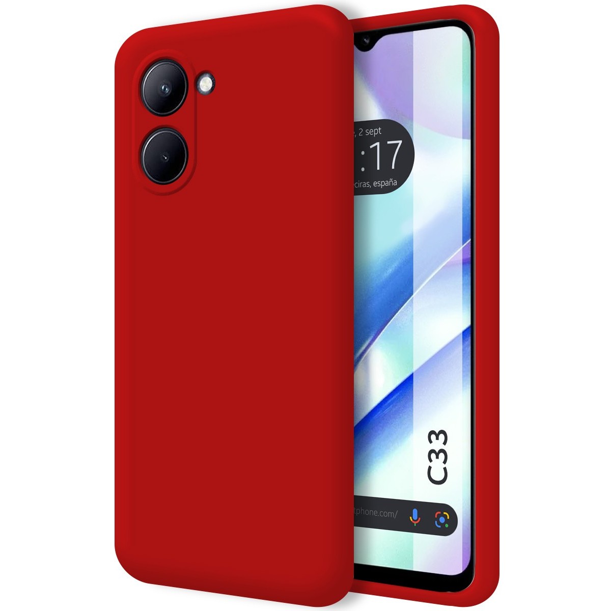 Funda Silicona Líquida Ultra Suave para Realme C33 color Roja