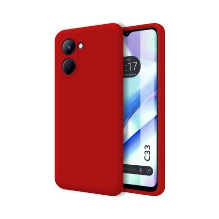Funda Silicona Líquida Ultra Suave para Realme C33 color Roja
