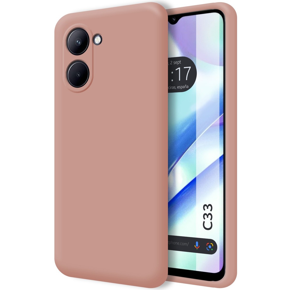 Funda Silicona Líquida Ultra Suave para Realme C33 color Rosa