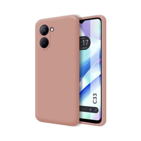Funda Silicona Líquida Ultra Suave para Realme C33 color Rosa