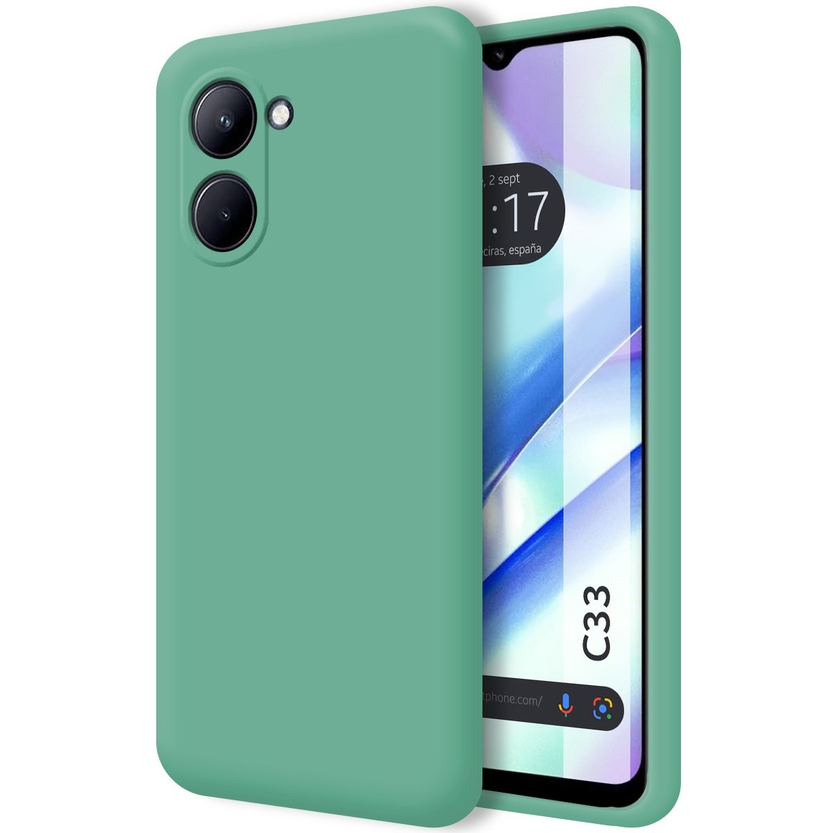 Funda Silicona Líquida Ultra Suave para Realme C33 color Verde