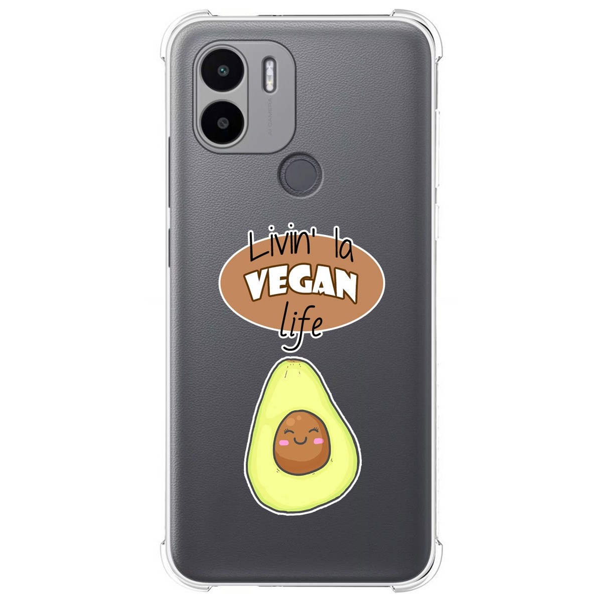 Funda Silicona Antigolpes para Xiaomi Redmi A1 Plus diseño Vegan Life Dibujos
