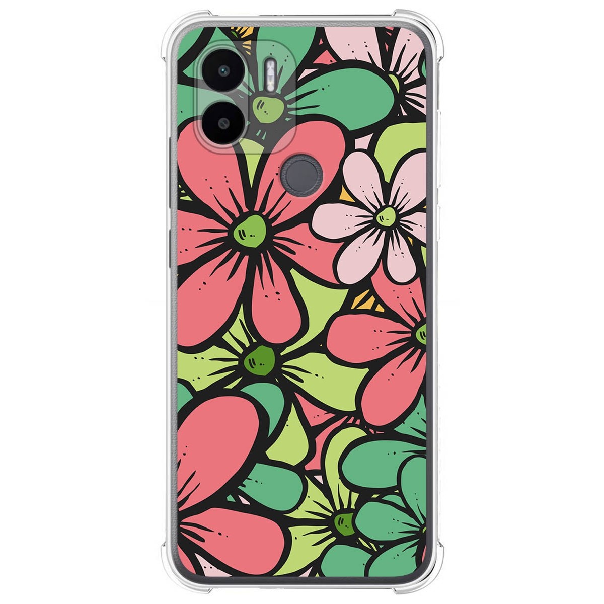 Funda Silicona Antigolpes para Xiaomi Redmi A1 Plus diseño Flores 02 Dibujos