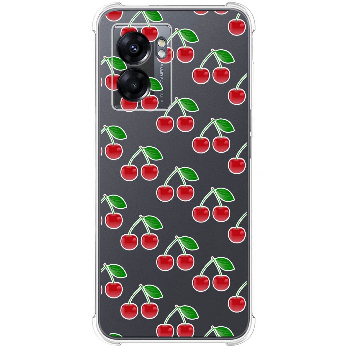 Funda Silicona Antigolpes para Realme Narzo 50 5G diseño Cerezas Dibujos