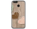 Funda Gel Tpu para Oukitel U22 Diseño Corazones Madera Dibujos