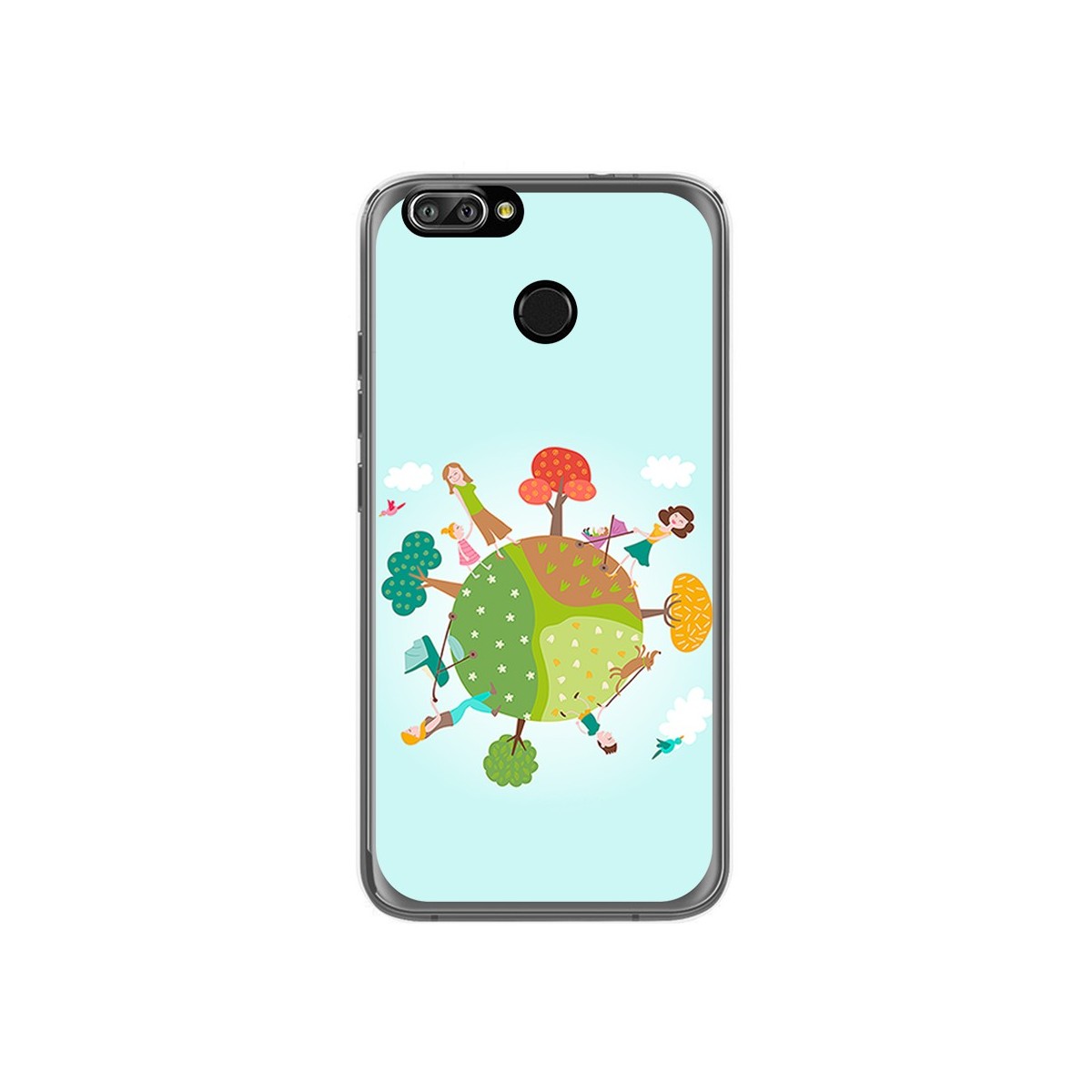 Funda Gel Tpu para Oukitel U22 Diseño Familia Dibujos