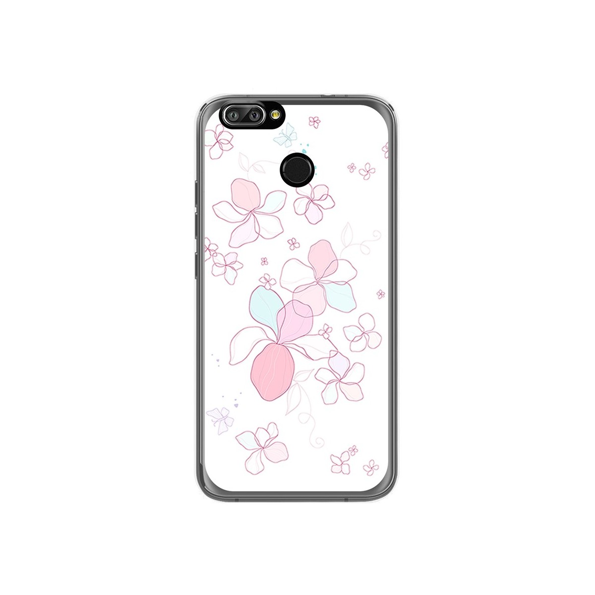 Funda Gel Tpu para Oukitel U22 Diseño Flores Minimal Dibujos
