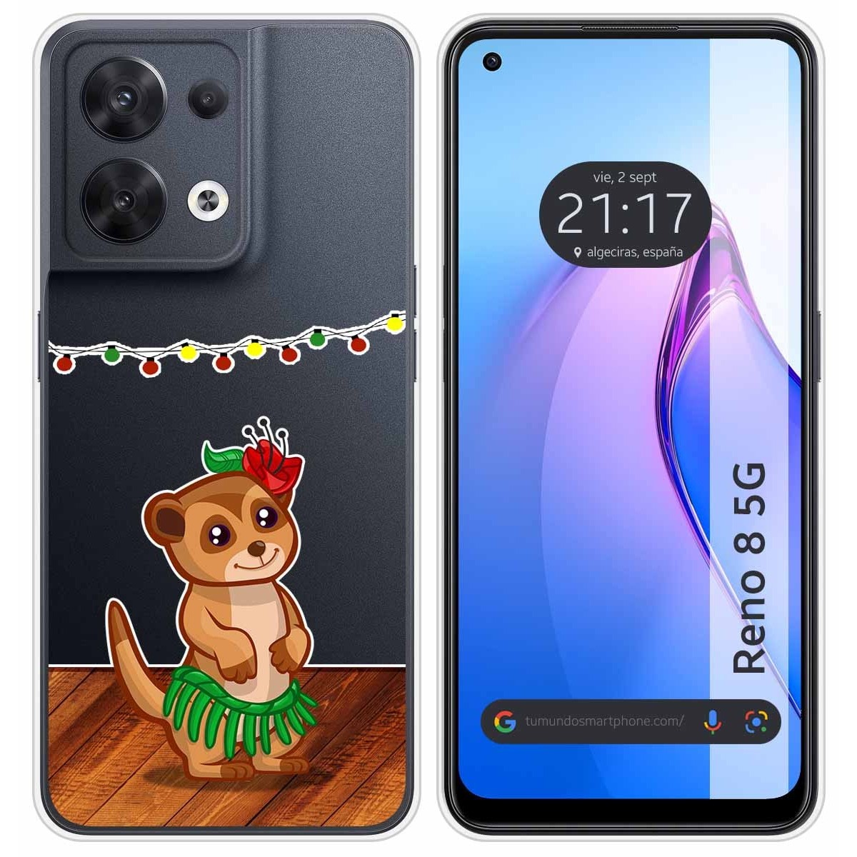 Funda Silicona Transparente para Oppo Reno 8 5G diseño Suricata Dibujos