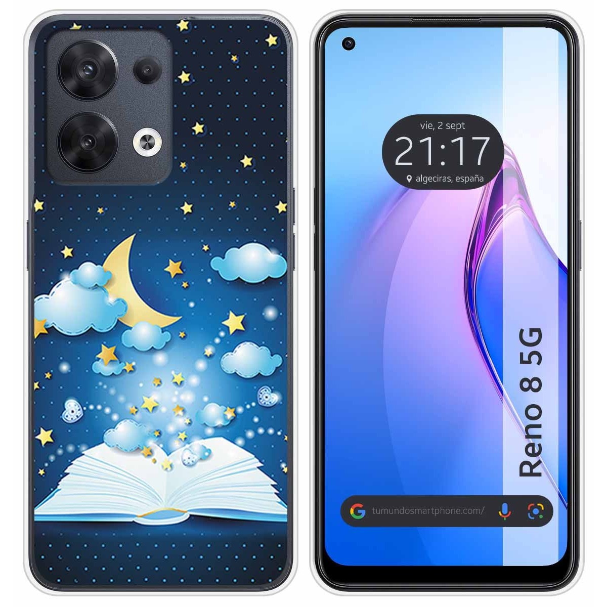 Funda Silicona para Oppo Reno 8 5G diseño Libro Cuentos Dibujos
