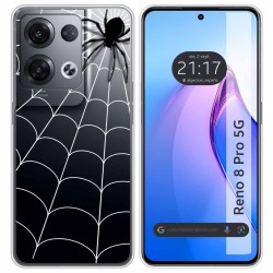 Funda Silicona Transparente para Oppo Reno 8 Pro 5G diseño Araña Dibujos