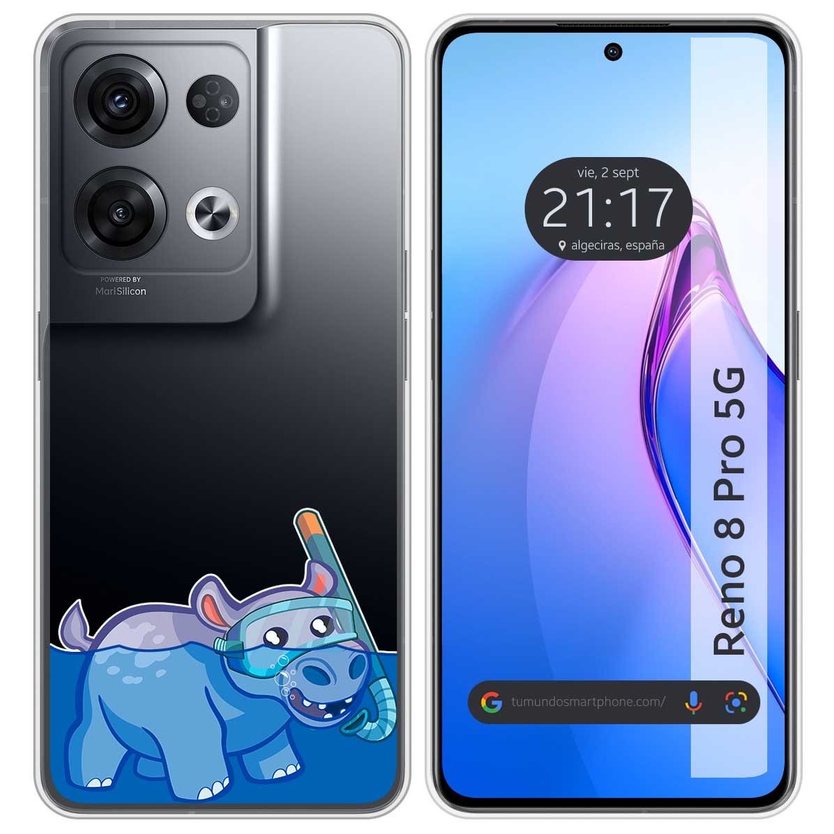 Funda Silicona Transparente para Oppo Reno 8 Pro 5G diseño Hipo Dibujos