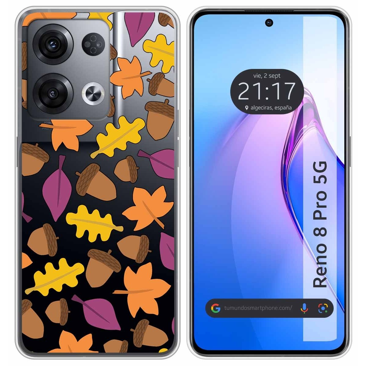 Funda Silicona Transparente para Oppo Reno 8 Pro 5G diseño Otoño Dibujos