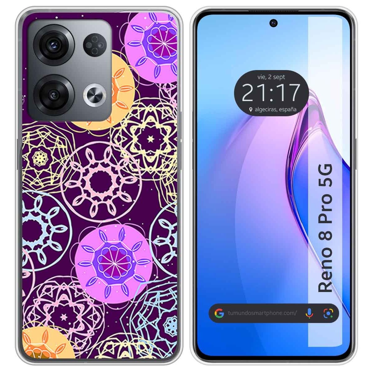 Funda Silicona para Oppo Reno 8 Pro 5G diseño Radial Dibujos