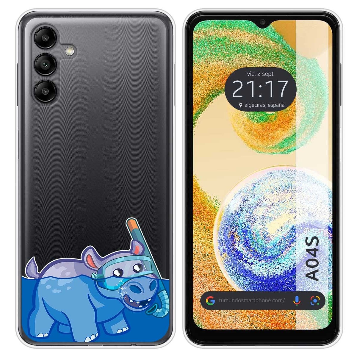 Funda Silicona Transparente para Samsung Galaxy A04s diseño Hipo Dibujos