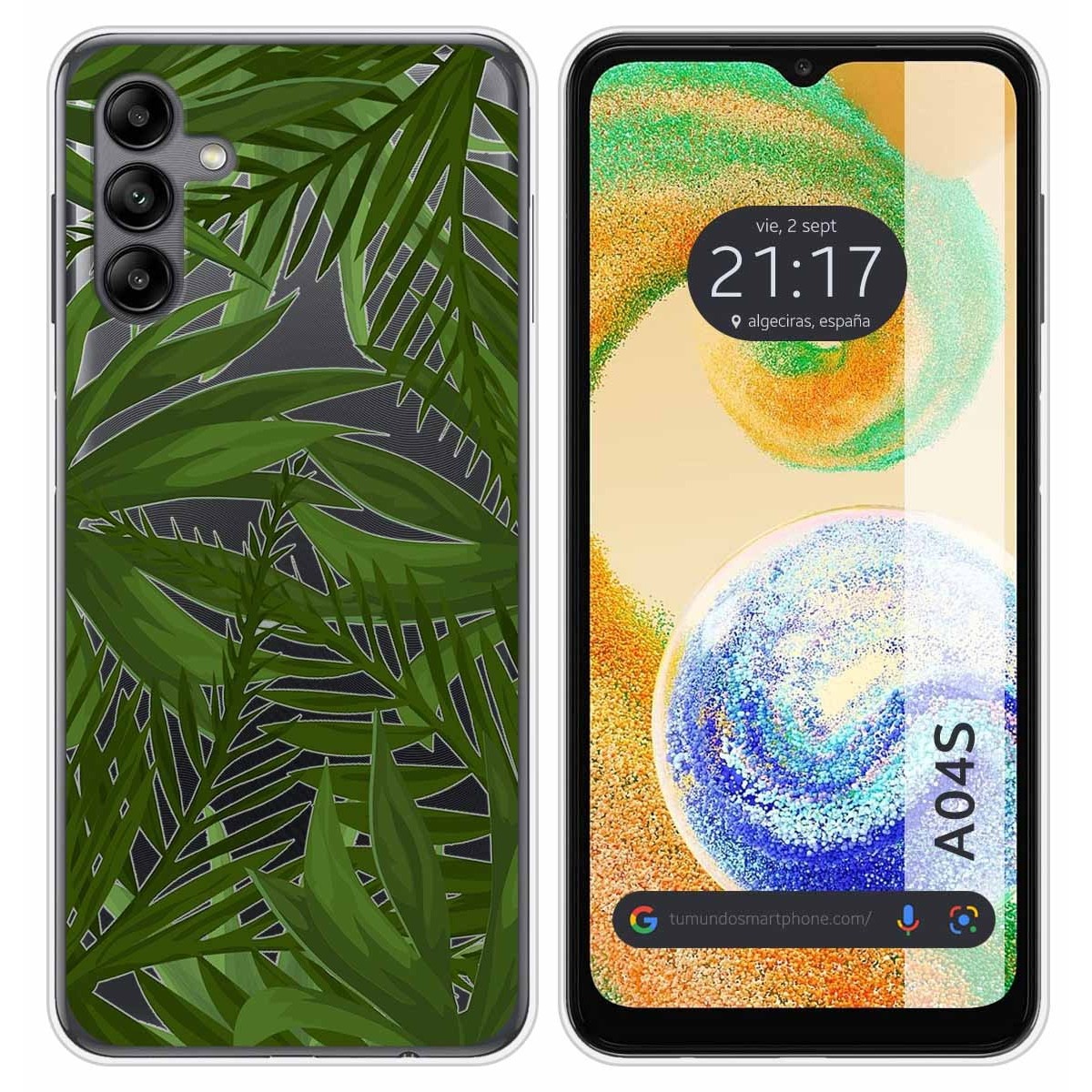 Funda Silicona Transparente para Samsung Galaxy A04s diseño Jungla Dibujos