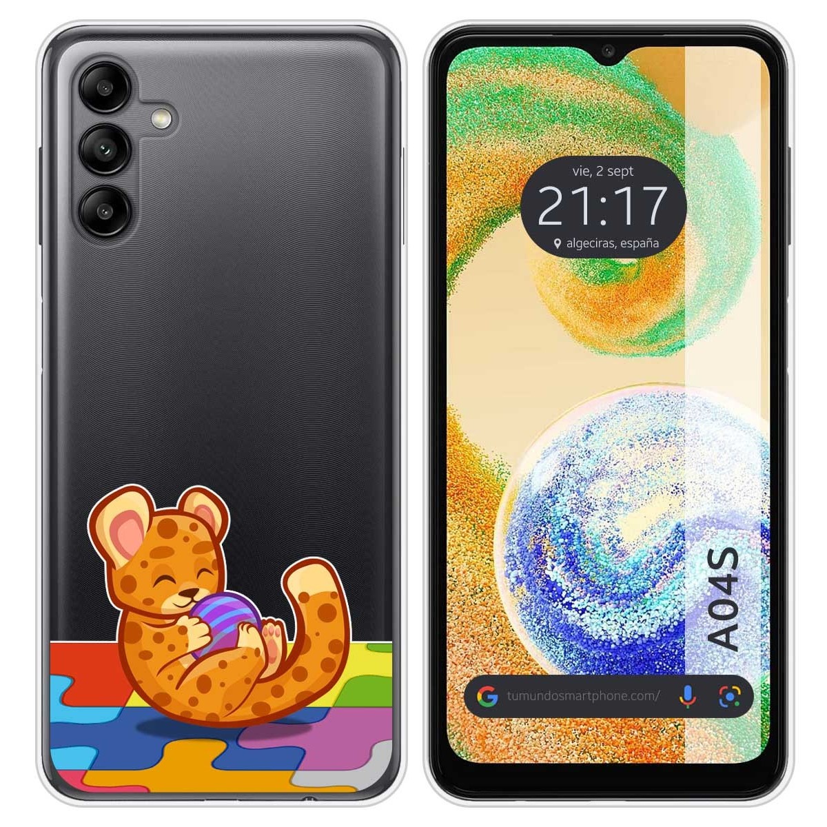 Funda Silicona Transparente para Samsung Galaxy A04s diseño Leopardo Dibujos