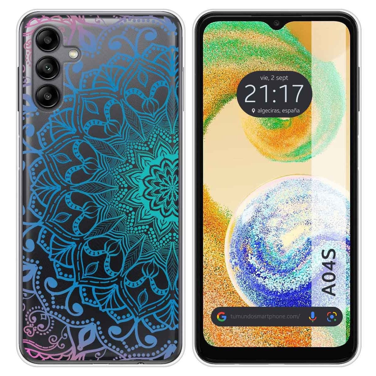 Funda Silicona Transparente para Samsung Galaxy A04s diseño Mandala Dibujos