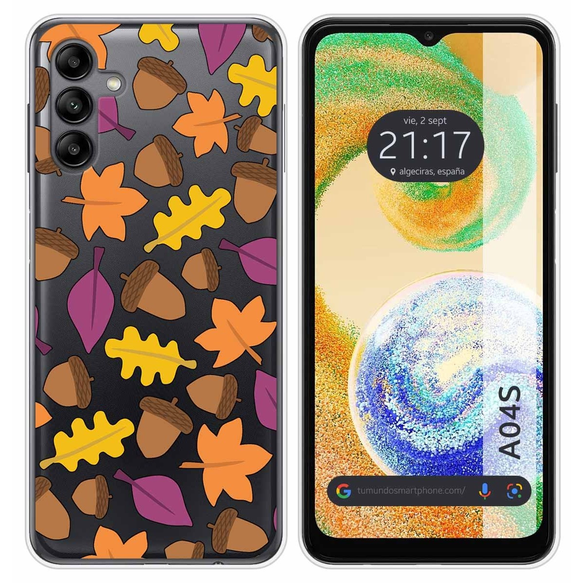 Funda Silicona Transparente para Samsung Galaxy A04s diseño Otoño Dibujos