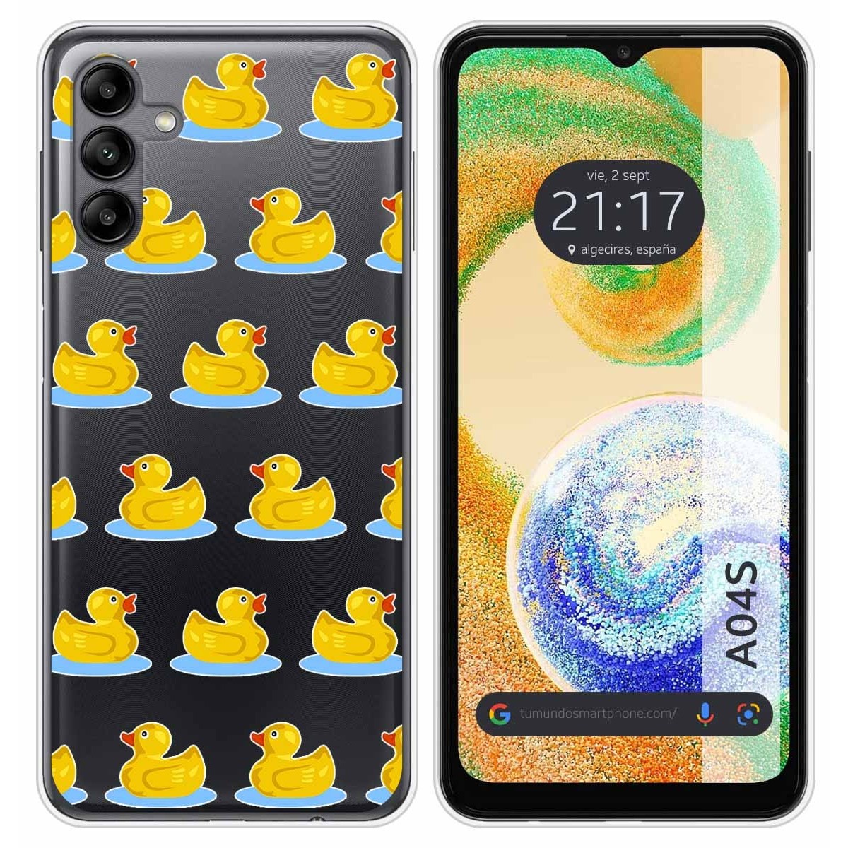 Funda Silicona Transparente para Samsung Galaxy A04s diseño Pato Dibujos