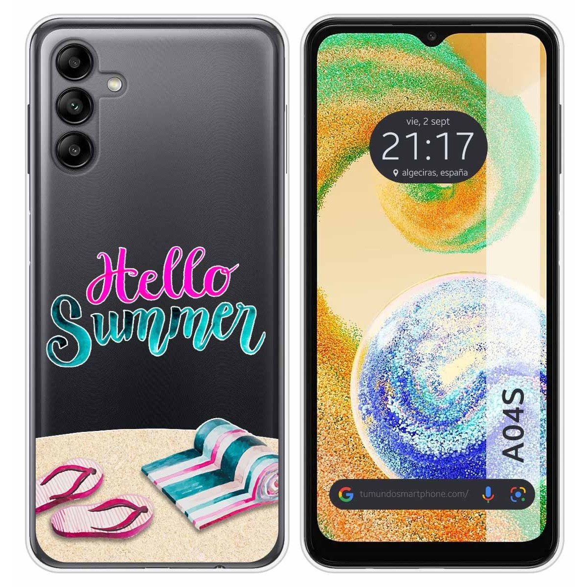 Funda Silicona Transparente para Samsung Galaxy A04s diseño Summer Dibujos