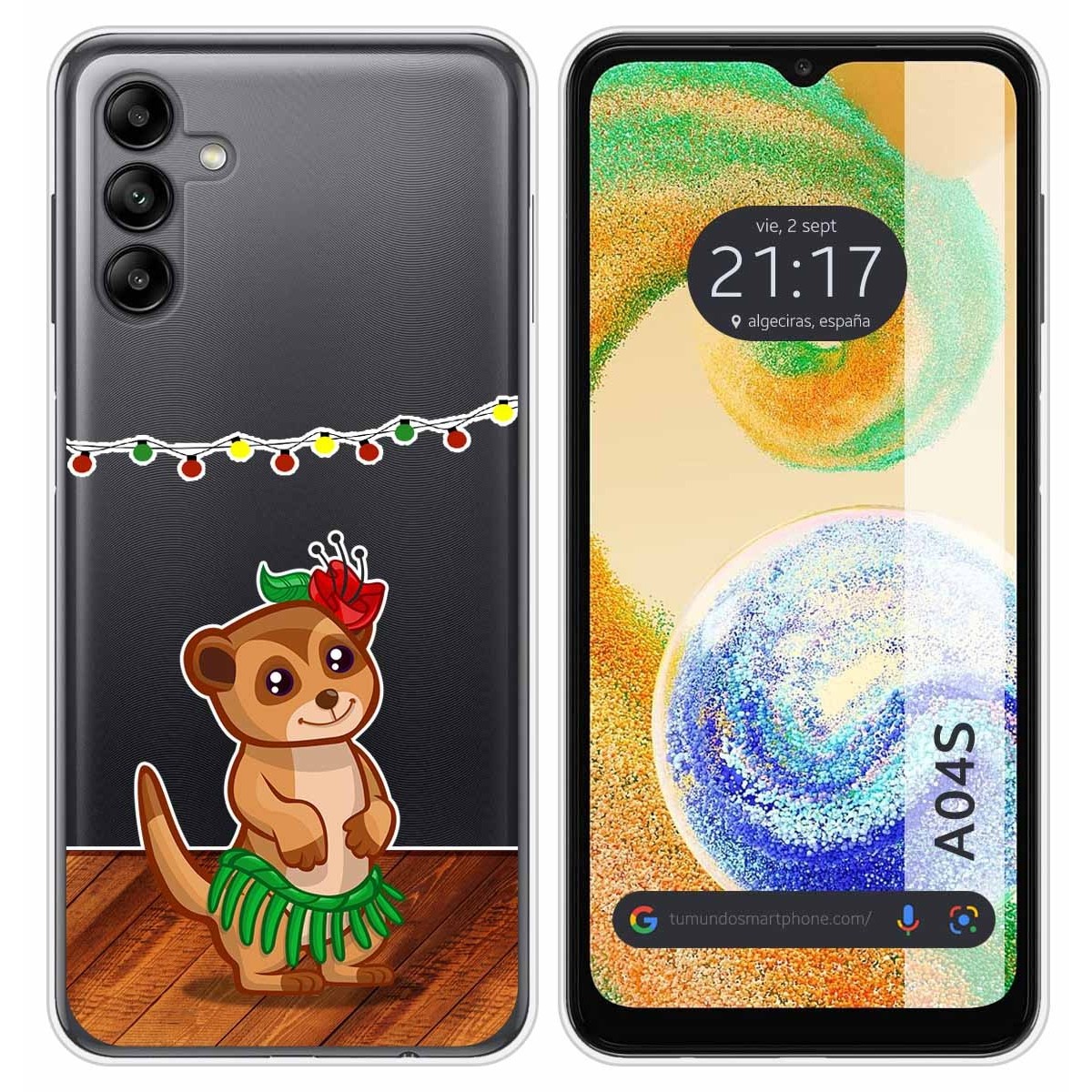 Funda Silicona Transparente para Samsung Galaxy A04s diseño Suricata Dibujos
