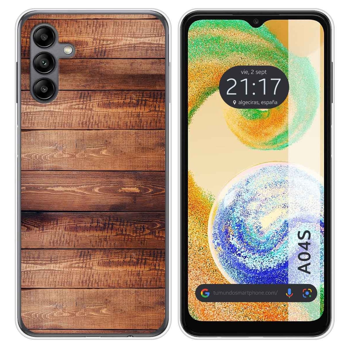 Funda Silicona para Samsung Galaxy A04s diseño Madera 02 Dibujos