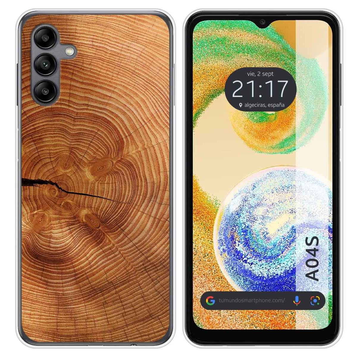 Funda Silicona para Samsung Galaxy A04s diseño Madera 04 Dibujos