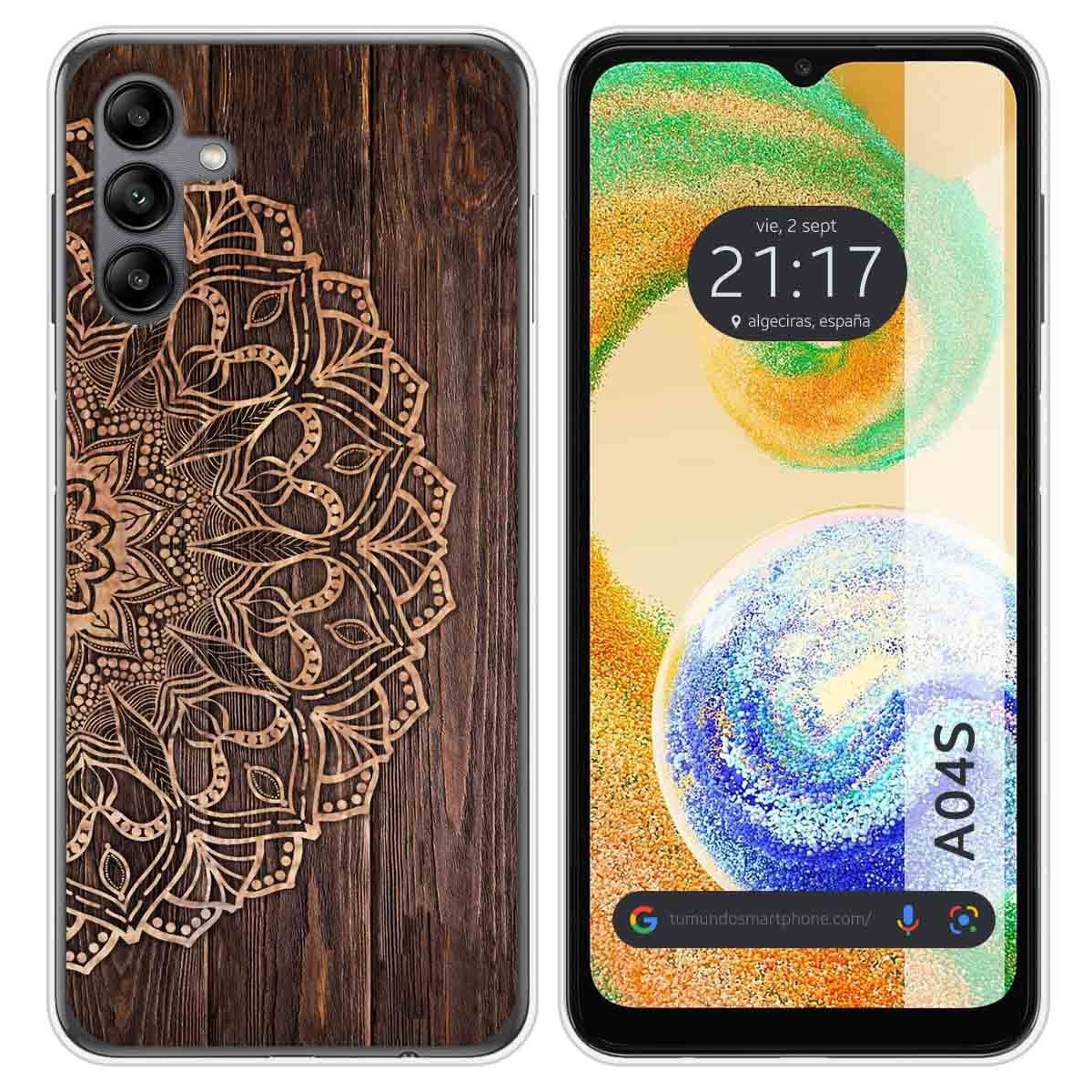 Funda Silicona para Samsung Galaxy A04s diseño Madera 06 Dibujos